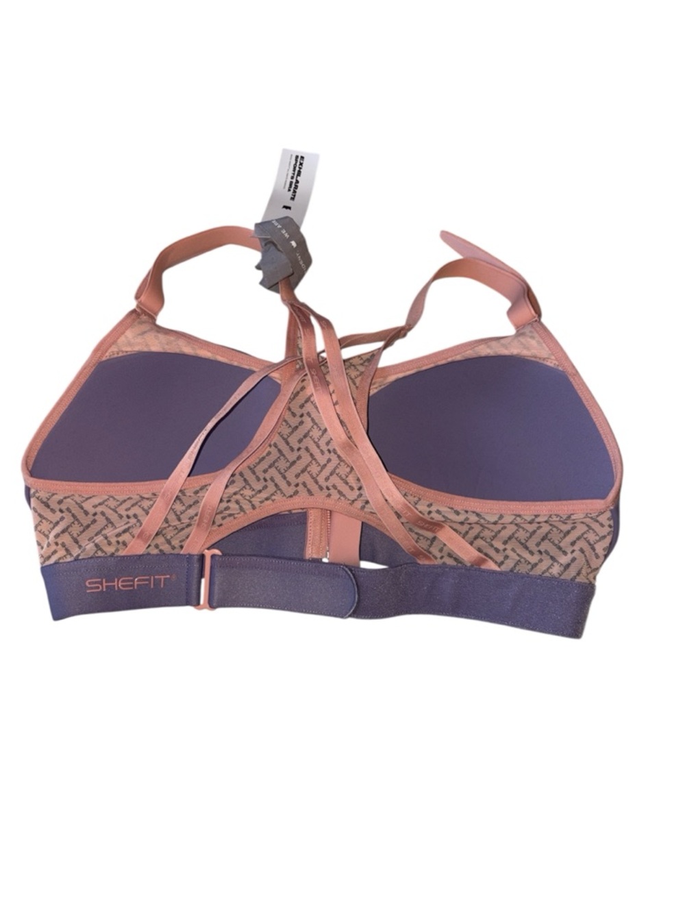 SHEFIT Exhilarate Front-Zip Sports Bra in dusty violet and rose medium NWT - Picture 4 of 7